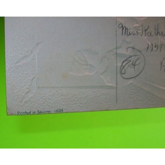 Halloween Greetings Postcard Dutch Windmill Bats Embossed Portland 1910 Gel Coat - Picture 5 of 6